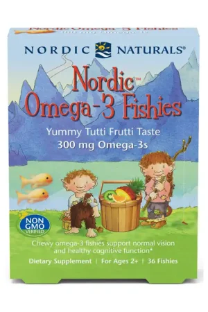 Nordic Omega-3 Fishies, 300mg Yummy Tutti Frutti Taste 36 units Nordic Naturals High Quality