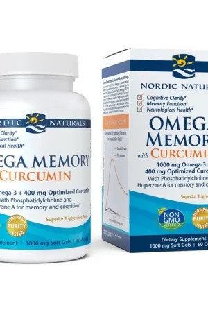 Fast Shipping Omega Memory with Curcumin, 1000mg 60 softgels Nordic Naturals