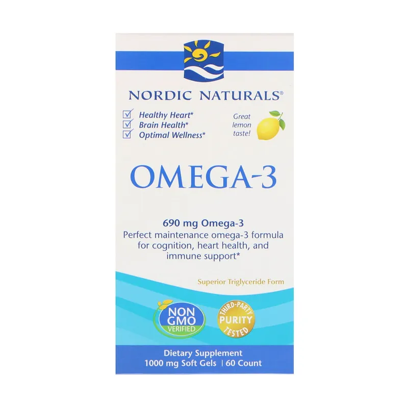 Omega-3, 690mg Lemon 60 softgels Nordic Naturals Buy Today