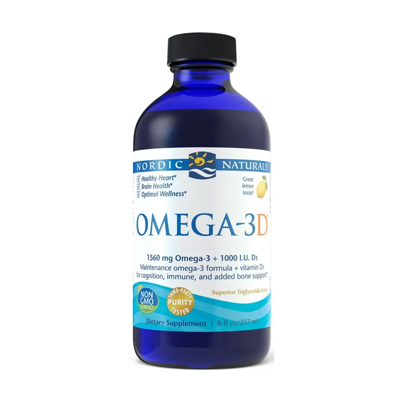 Same Day Shipping Omega-3D, 1560mg Lemon 237 ml Nordic Naturals