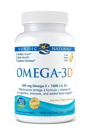 Deal Omega-3D, 690mg Lemon 60 softgels Nordic Naturals