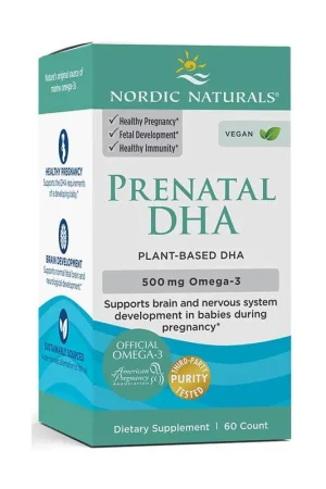 Prenatal DHA Vegan, 500mg 60 softgels Nordic Naturals Brand New