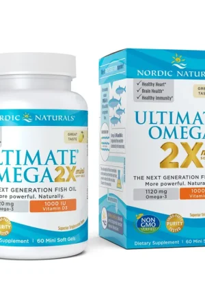 Reduced Price Ultimate Omega 2X Mini with Vitamin D3, 1120mg Lemon 60 softgels Nordic Naturals