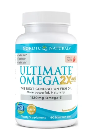 Ultimate Omega 2X Mini, 1120mg Strawberry 60 softgels Nordic Naturals Big Sale