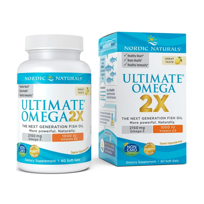 Ultimate Omega 2X with Vitamin D3, 2150mg Lemon 60 softgels Nordic Naturals Exclusive Offer