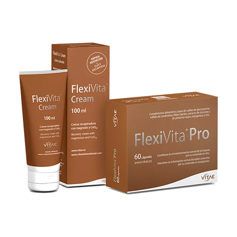 Articular Pack Flexivita Pro 60caps + Flexivita Cream 100ml 2 products Vitae Limited Time