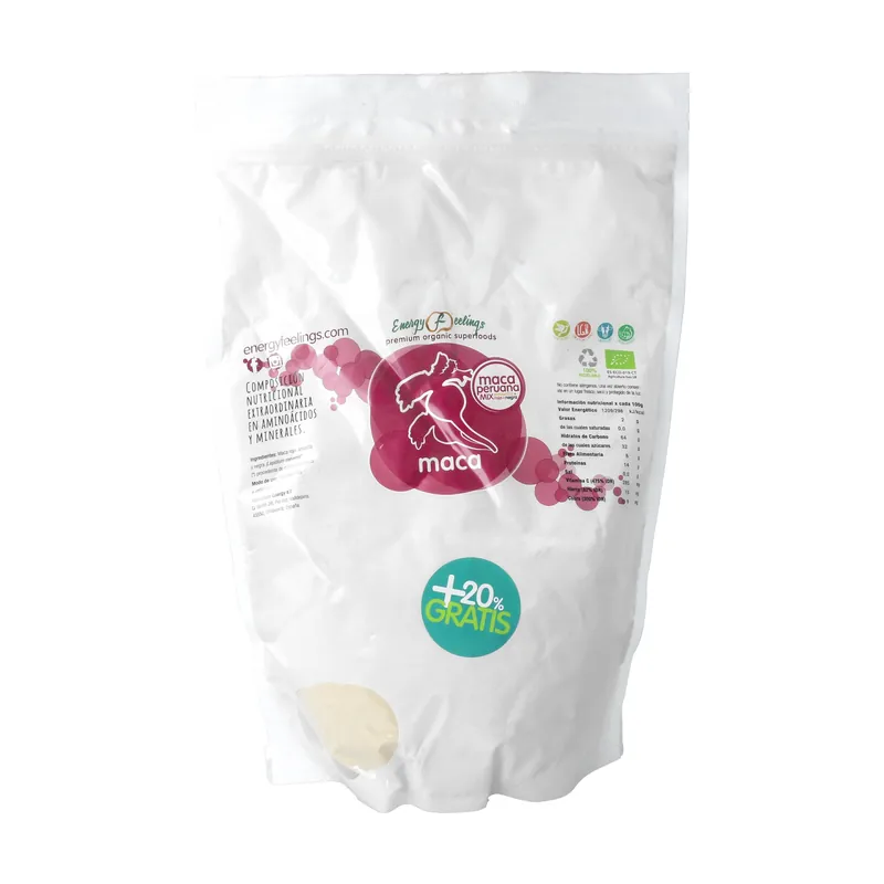 Maca eco powder + 20% free (1200g) XXL pack 1 kg of powder Energy Feelings Factory Price