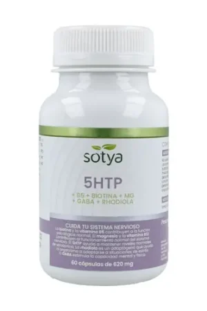5HTP with B6, Biotin, Mg, GABA, Rhodiola 60 capsules of 620mg Sotya New Release