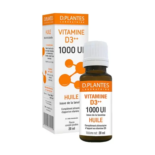 Vitamin D3 ++ 1000 IU Oil 20 ml D. Plantes Popular