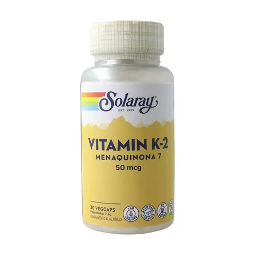 Exclusive Offer Vitamin K-2 Menaquinone-7 30 vegetable capsules of 50μg Solaray