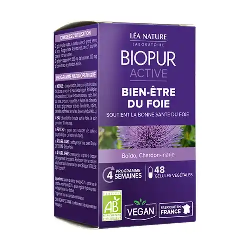 Final Sale Active vegetable capsule well-being of the liver ORGANIC 48 capsules Biopur