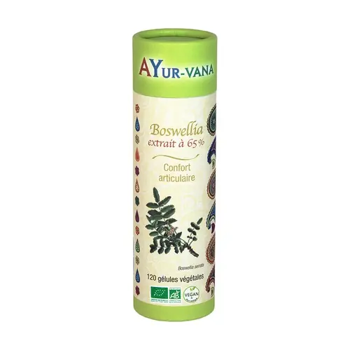 Boswellia 65% extract 120 vegetable capsules Ayur-Vana Free Returns