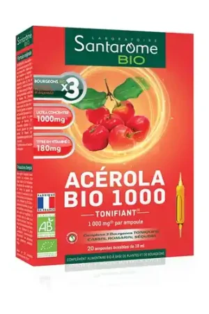 Acerola 1000 ORGANIC 20 ampoules Santarome Buy Online