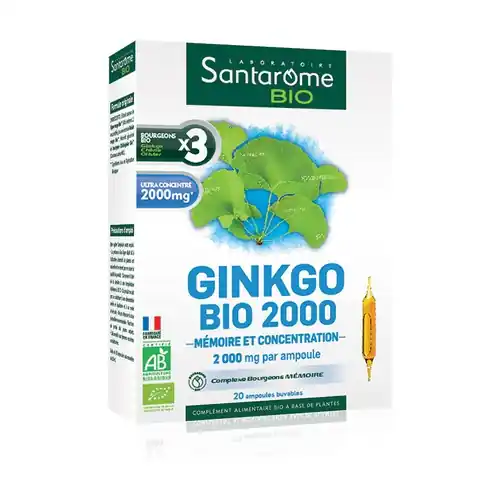 Organic Ginkgo 2000 20 ampoules Santarome Don't Miss Out