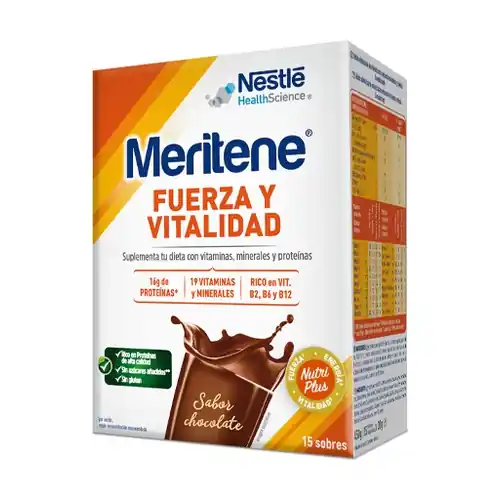 Sale Meritene strength and vitality Chocolate shake 15 packets of 30g Meritene