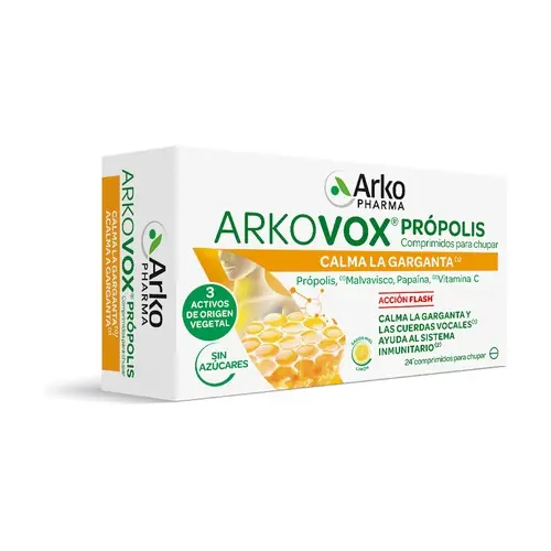Place Order Arkovox propolis and vitamin c (honey and lemon flavor) 24 tablets Arkopharma