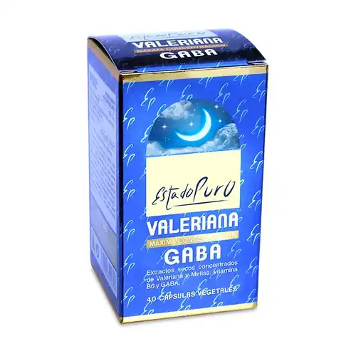 Valerian with Gaba 40 vegetable capsules of 771.4mg Estado Puro Don't Miss Out