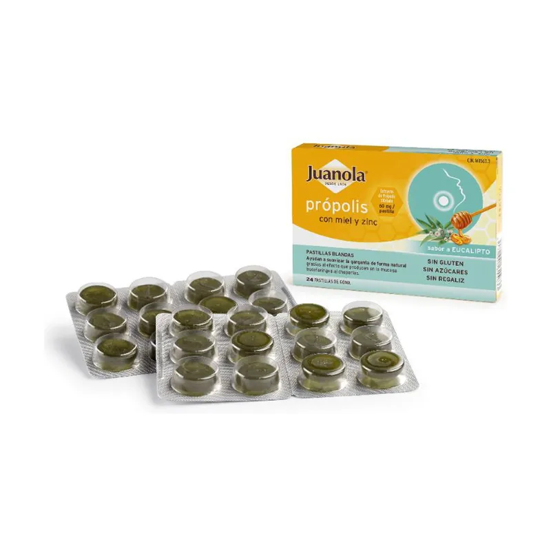 Buy Direct Propolis with Honey and Zinc 24 pellets Juanola
