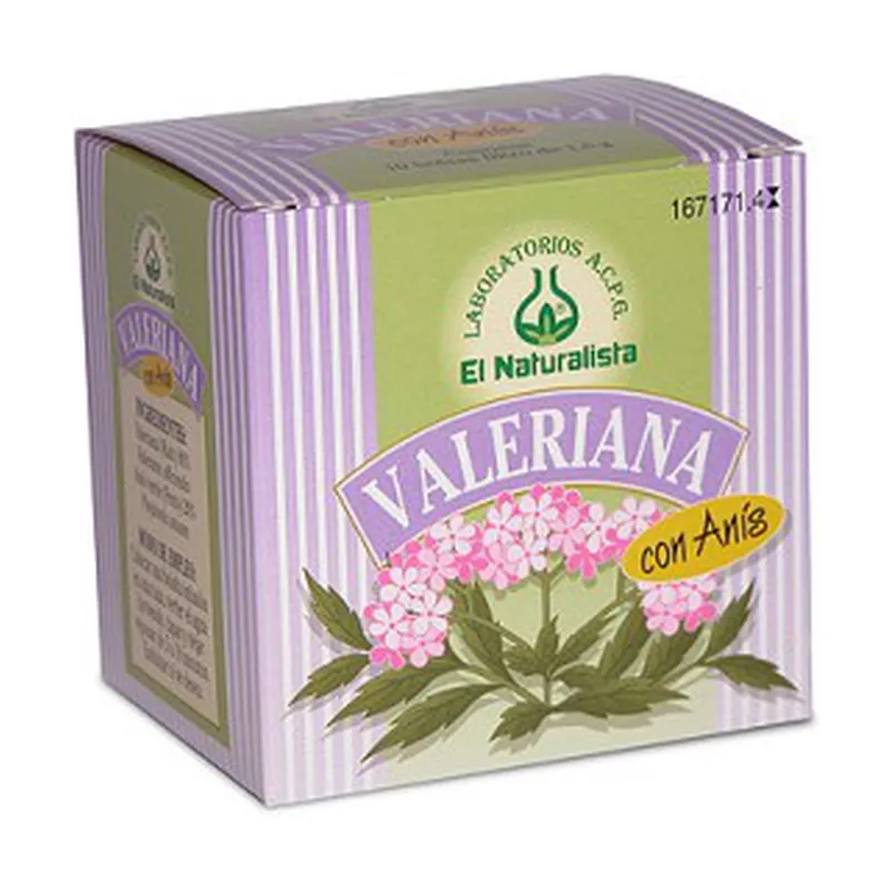 Valerian with anise 10 infusion bags of 1.6g El Naturalista Premium