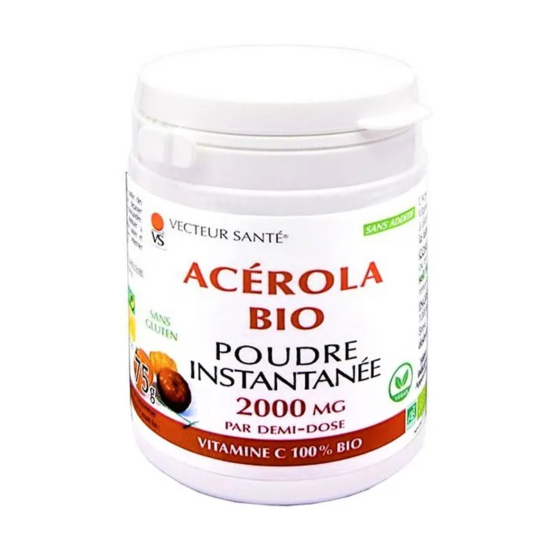 Acerola bio instant powder 75 g Vecteur Sante Same Day Shipping