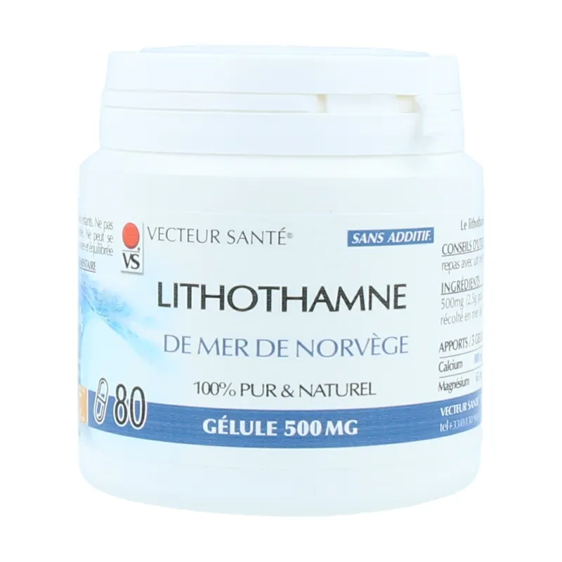 Mega Sale Lithothamne de mer de norvège 500mg 80 capsules Vecteur Sante