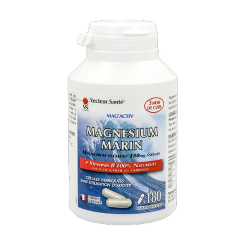Marine magnesium 180 vegetable capsules Vecteur Sante Time-Limited