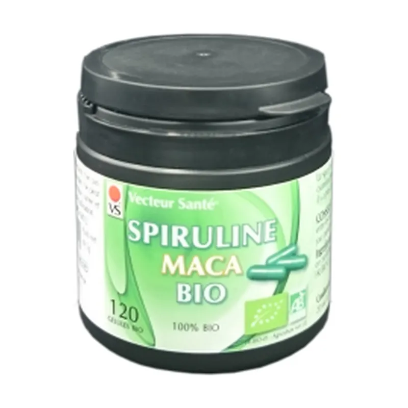 Big Sale Spirulina and organic maca 120 vegetable capsules Vecteur Sante