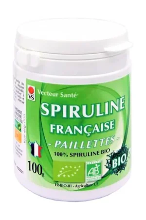 Fast Shipping spiruline Française Bio paillettes 100 g of powder Vecteur Sante