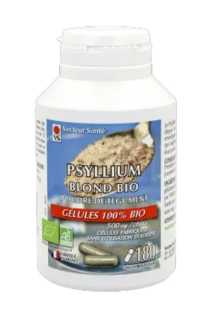 Psyllium blond bio 180 capsules Vecteur Sante Professional Grade