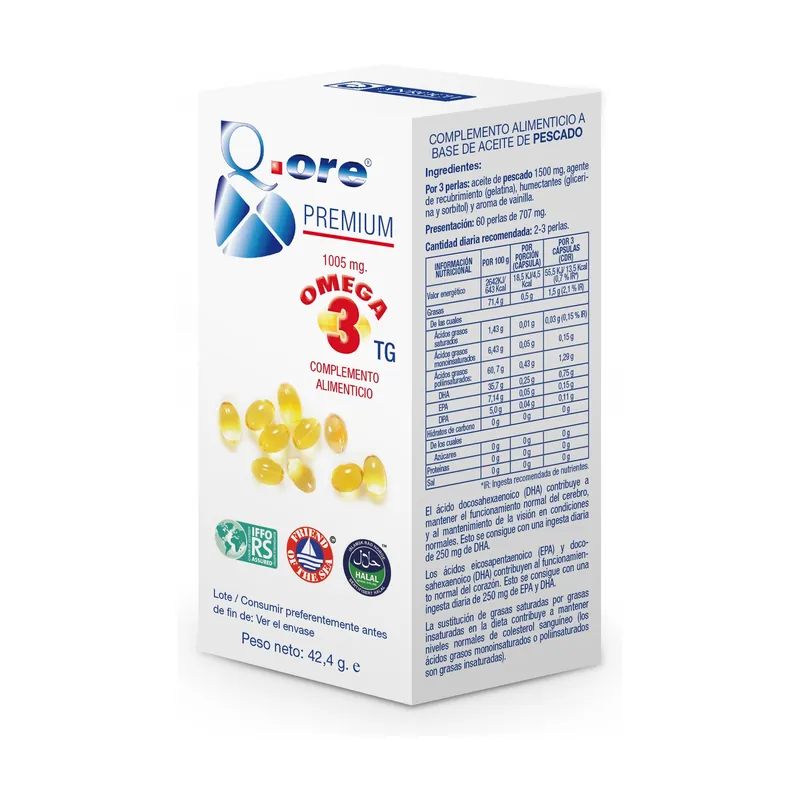 Authentic Q.ore Premium Omega 3 60 softgels Anroch Fharma