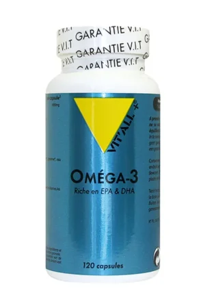 OMEGA 3 (Huile de poisson) 1000mg 120 capsules Vitall + Express Delivery