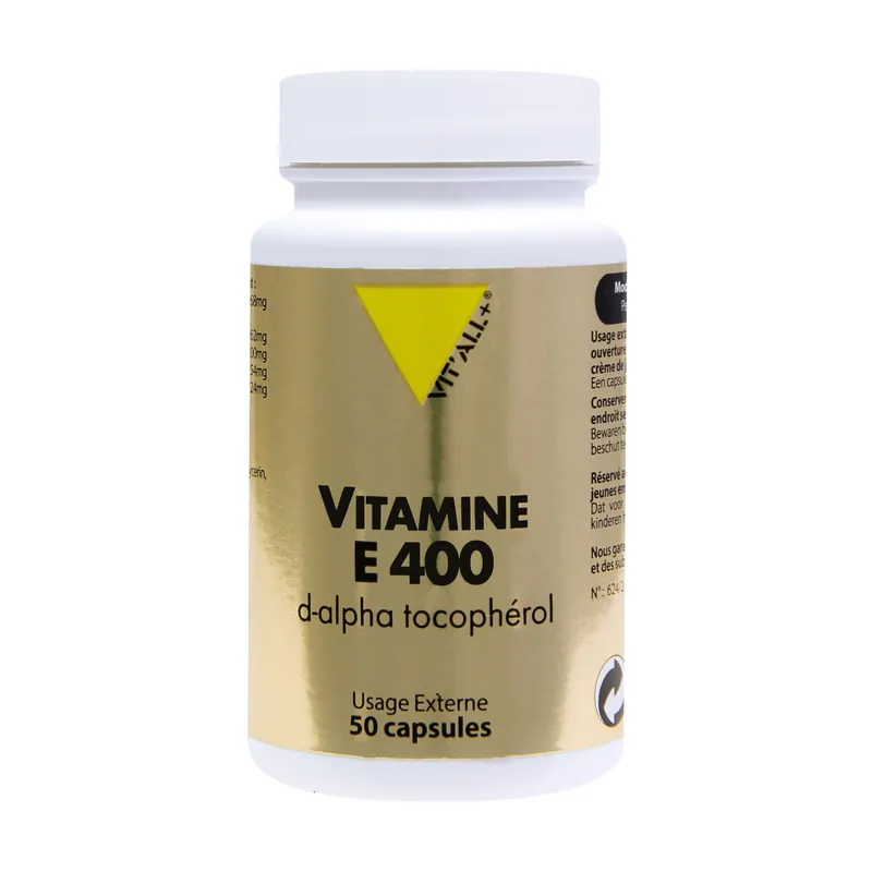 Super Sale Vitamin E 400 IU (d-alpha tocophérol) 50 capsules Vitall +