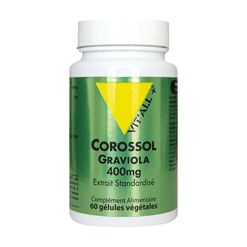 Soursop graviola 400 mg standardized extract 60 capsules of 400mg Vitall + Trusted Brand