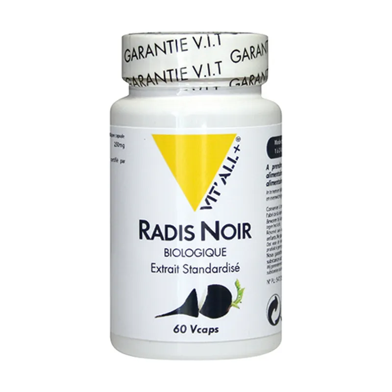 Direct From Factory Organic black radish 250 mg 60 capsules of 250mg Vitall +