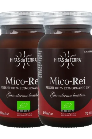 Pack 2x Mico Rei Ganoderma lucidum Reishi 70 capsules Hifas da Terra Best Seller