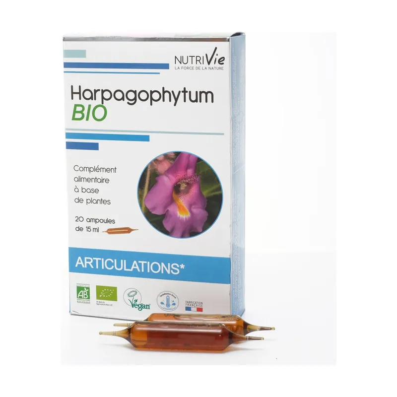 Best Seller Ampoules - ORGANIC Harpagophytum 20 units of 15ml Nutrivie