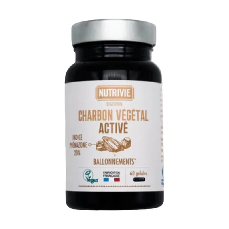 Activated Vegetable Charcoal 60 capsules Nutrivie Best Price