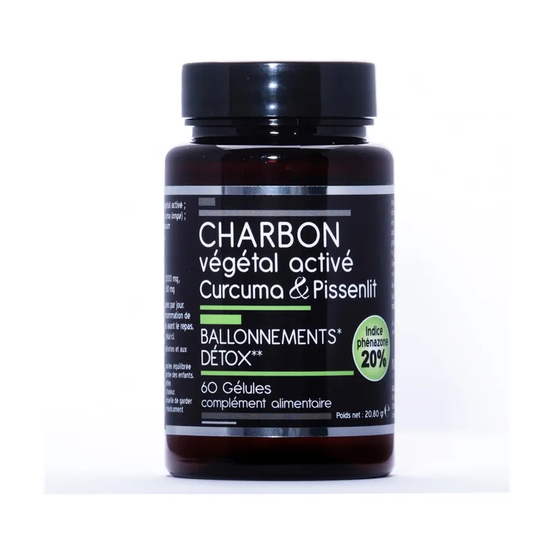 Detox Activated Vegetable Charcoal 60 capsules Nutrivie Affordable