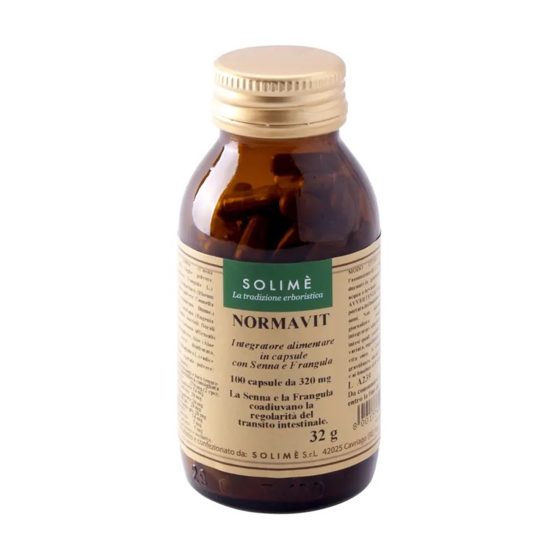 Normavit supplement with Senna and Rhubarb 100 capsules of 320mg Solime Fan Favorite