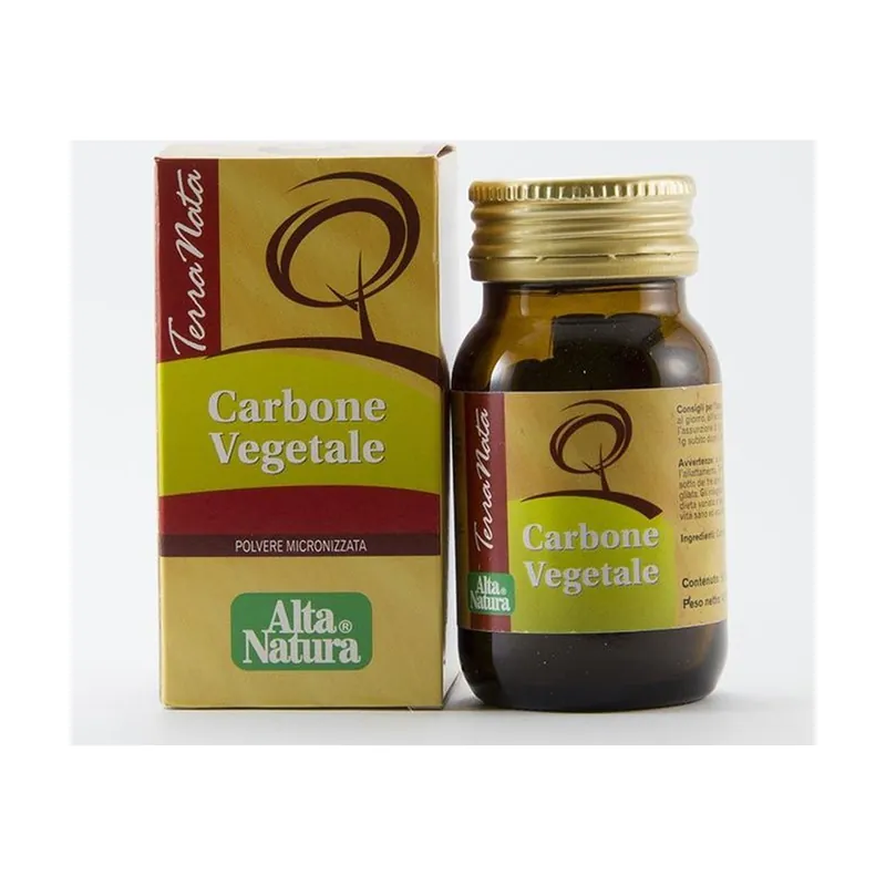 Vegetable Charcoal Terra Nata 100 tablets of 475mg Alta Natura Low Price