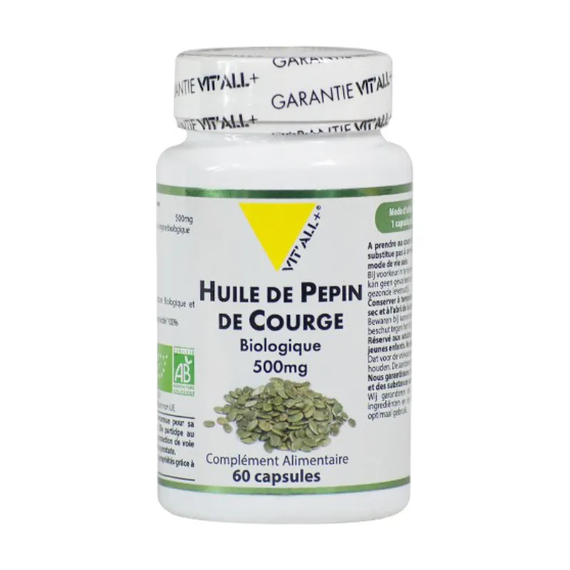Time-Limited Pumpkin seed oil 500mg 60 capsules Vitall +
