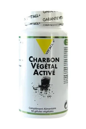 Active Vegetable Charcoal 400mg 60 vegetable capsules Vitall + Free Returns