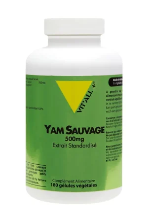 Top Pick Wild Yam 500mg Standardized Extract 180 vegetable capsules Vitall +