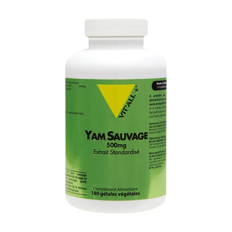 Top Pick Wild Yam 500mg Standardized Extract 180 vegetable capsules Vitall +