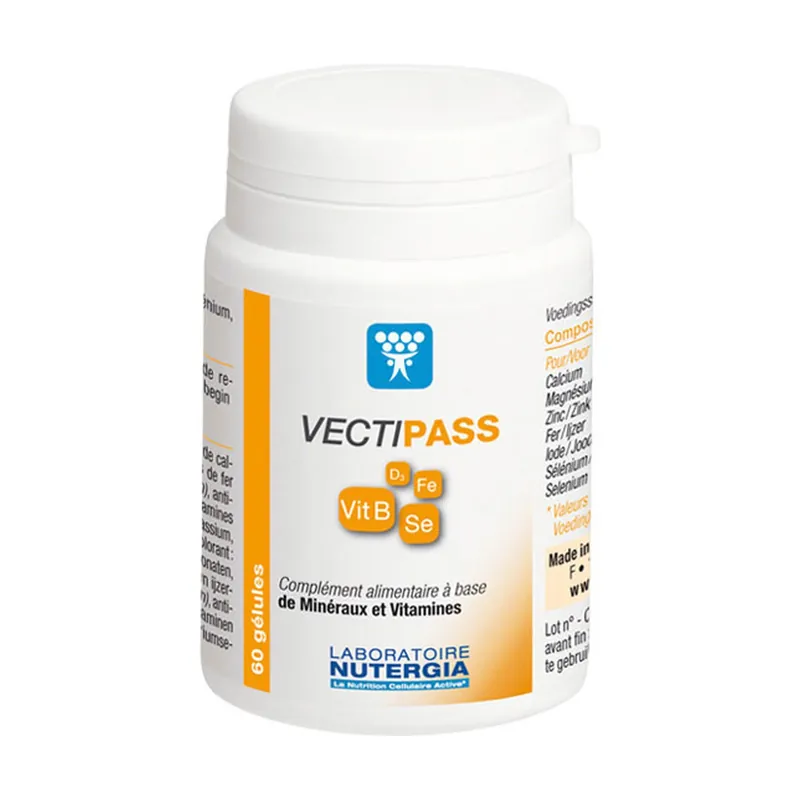 Genuine Vectipass vitamins and minerals 60 capsules Nutergia