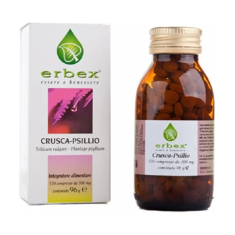 Bran and Psyllium 320 tablets of 96g Erbex Low Price