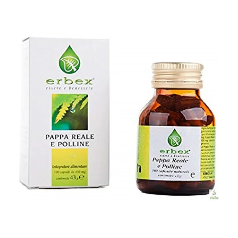 Luxury Royal Jelly Pollen 100 capsules of 350mg Erbex