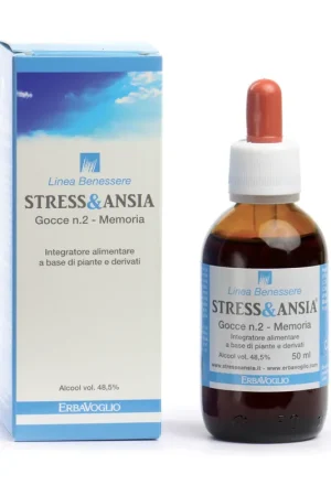 Stress & Anxiety - Drops N ° 2 - Memory 50 ml Erbavoglio Must Have