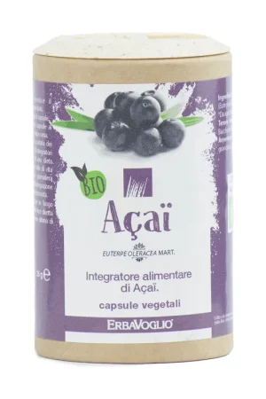 Acai Capsules "Bio" (Food Supplement) 120 tablets of 340mg Erbavoglio Low Price