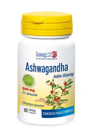 Ashwagandha 60 vegetable capsules of 600mg Longlife Save Now
